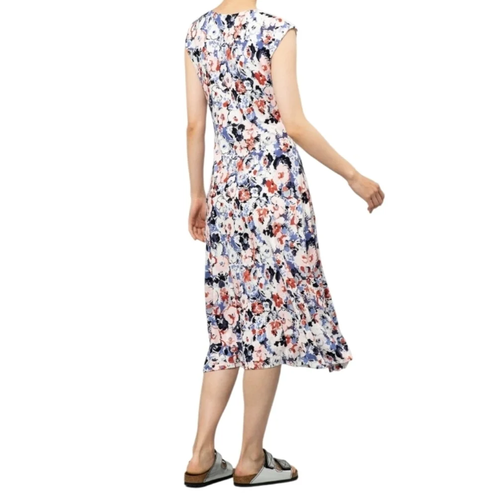 NWOT Ralph Lauren Black Label Multicolor Floral Midi Dress In Linen&Viscose Sz L - Picture 3 of 11